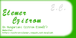 elemer czitrom business card